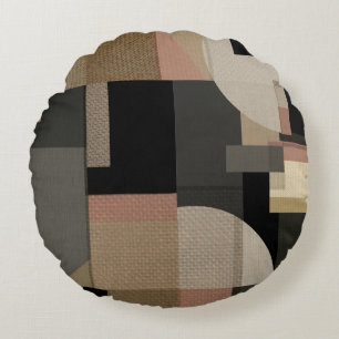 Geometrisches Muster für Patchwork Rundes Kissen