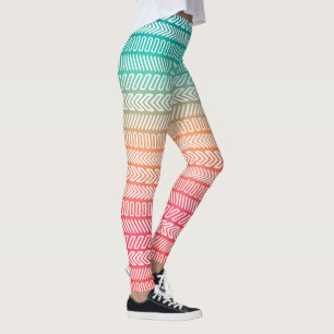 Geometrisches Muster für Regenbogen Leggings
