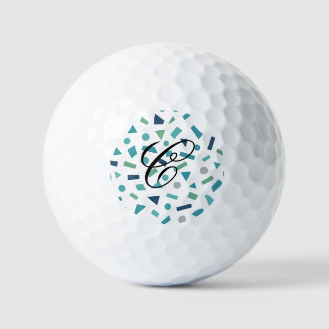 Geometrisches Muster für Retro-80er-Memphis Golfball (Vorderseite)