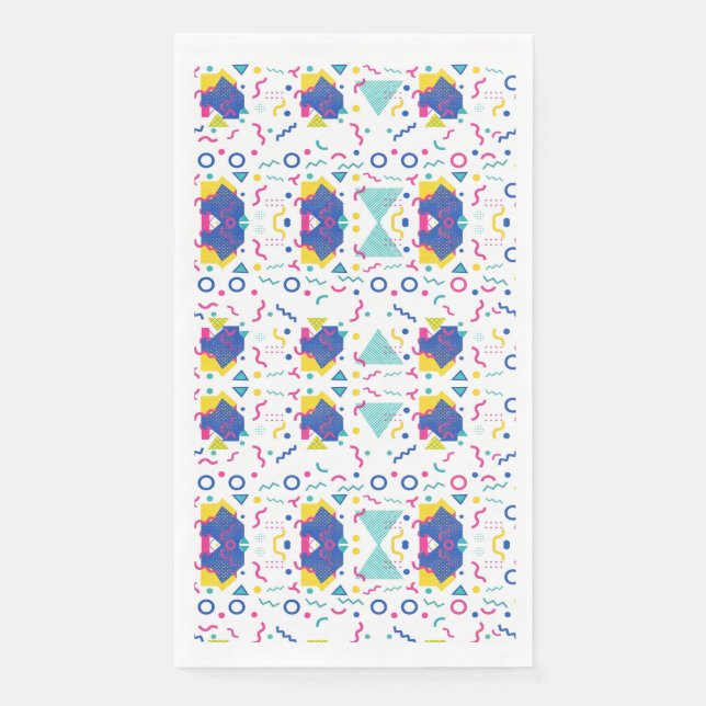 Geometrisches Muster für Retro-Memphis Serviette (Vorderseite)
