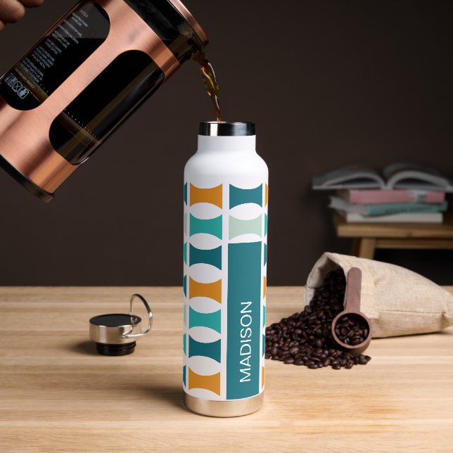 Geometrisches Muster für Retro Mittelzentrat Trinkflasche (Kaffee)
