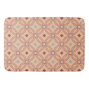 Geometrisches Muster für Retro-rosa und blaue Verr Badematte