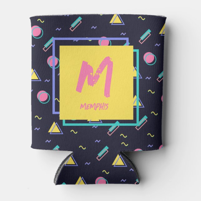 Geometrisches Muster für Retro-Teppiche der 90er J Dosenkühler (Vorderseite)