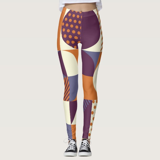 Geometrisches Muster für Retrostile Leggings (Vorderseite)