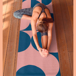 Geometrisches Muster für rosa und blaue Retro Yogamatte