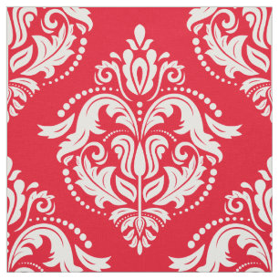 Geometrisches Muster für rote und weiße Floral-Dam Stoff