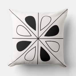 Geometrisches Muster für Schwarz und Weiß Kissen