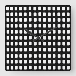 Geometrisches Muster für Schwarz und Weiß Quadratische Wanduhr