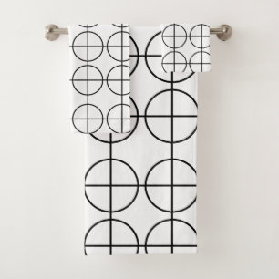 Geometrisches Muster für Schwarzweiß Badhandtuch Set