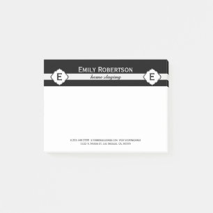 Geometrisches Muster für Schwarzweiß-Streifen Post-it Klebezettel