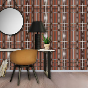 Geometrisches Muster für Vintage braune Streifen Tapete