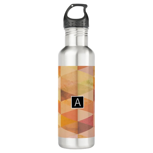 Geometrisches Muster für weiches Dreieck | MIT MON Trinkflasche (Vorderseite)