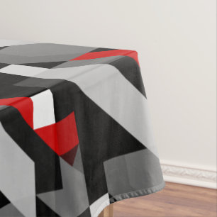 Geometrisches Muster getonte und rote Farbe des Tischdecke