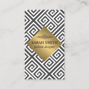Geometrisches Muster / Gold-Metallic Visitenkarte