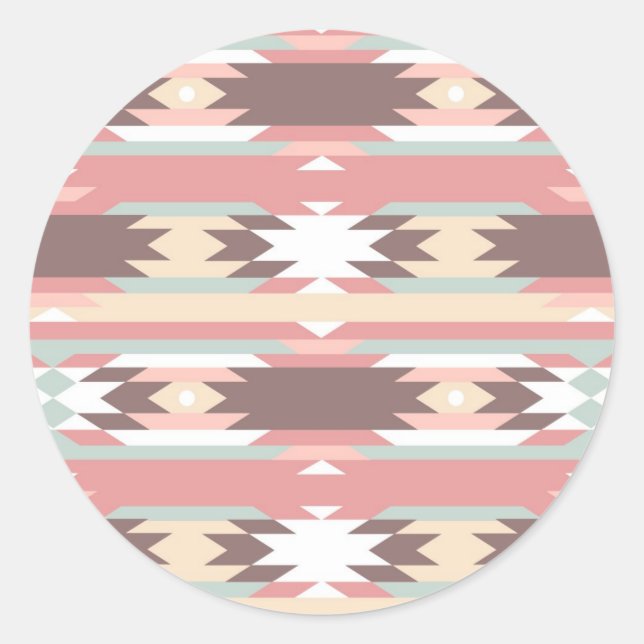 Geometrisches Muster im aztec-Stil 2 Runder Aufkleber (Vorderseite)
