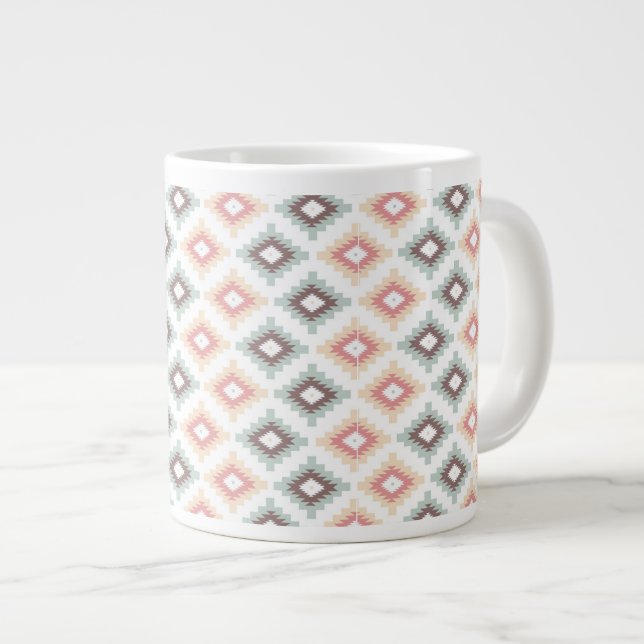 Geometrisches Muster im aztec-Stil Jumbo-Tasse (Vorderseite Rechts)