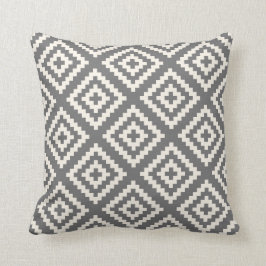 Geometrisches Muster im Grau und in der Creme Kissen