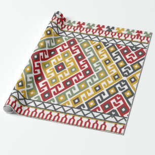Geometrisches Muster im indischen, türkischen Hint Geschenkpapier