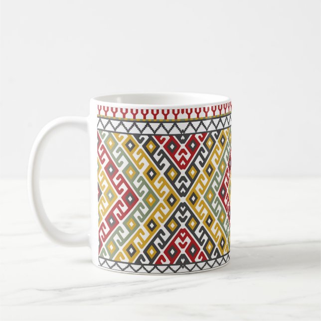 Geometrisches Muster im indischen, türkischen Hint Kaffeetasse (Links)
