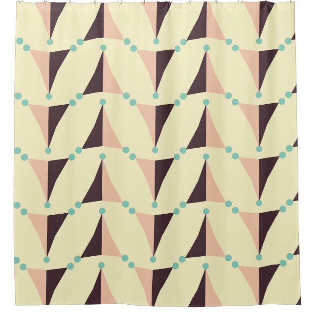 Geometrisches Muster im Retro-Stil Duschvorhang (Vorderseite)