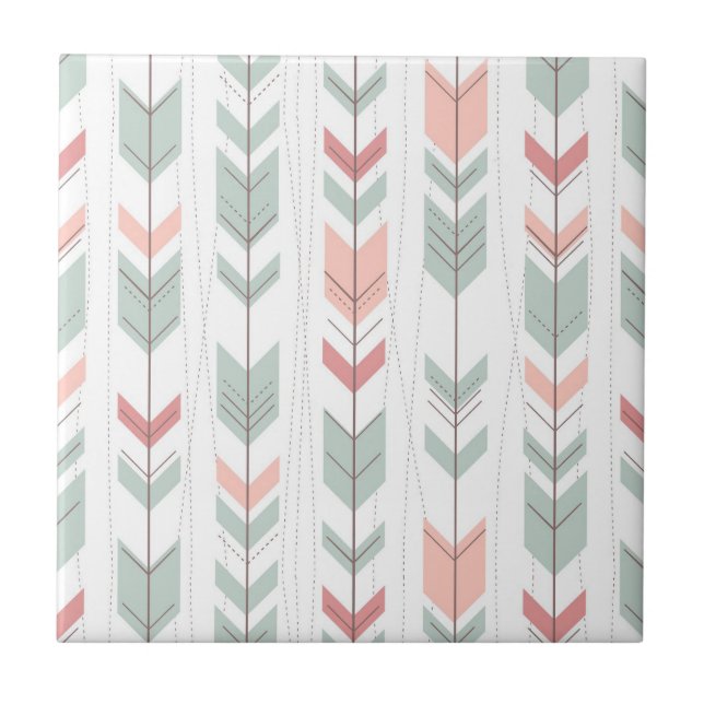 Geometrisches Muster im Retro-Stil Fliese (Vorderseite)