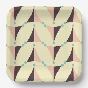 Geometrisches Muster im Retro-Stil Pappteller