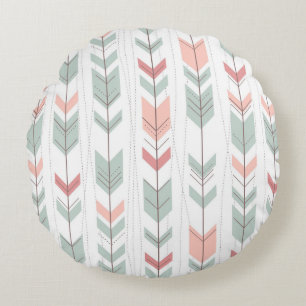 Geometrisches Muster im Retro-Stil Rundes Kissen