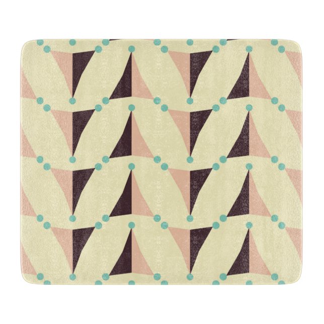 Geometrisches Muster im Retro-Stil Schneidebrett (Vorderseite)