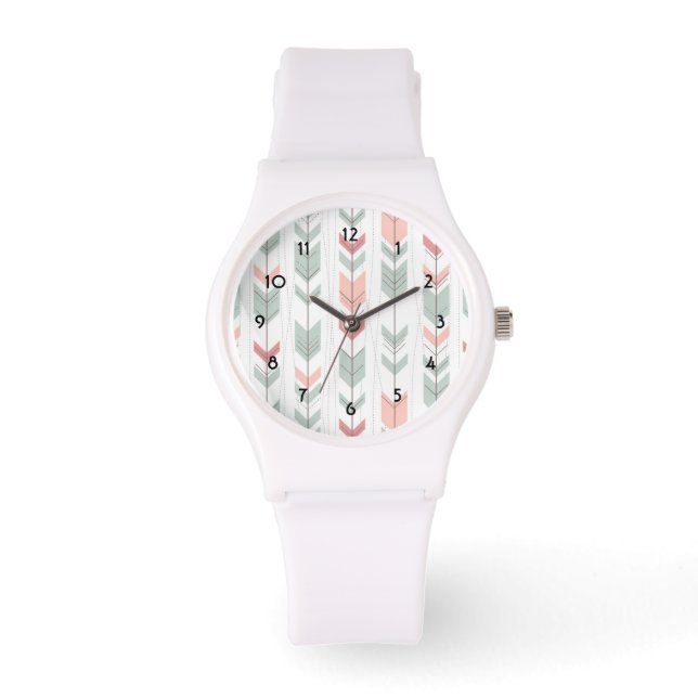Geometrisches Muster im Retrostil Armbanduhr (Vorderseite)