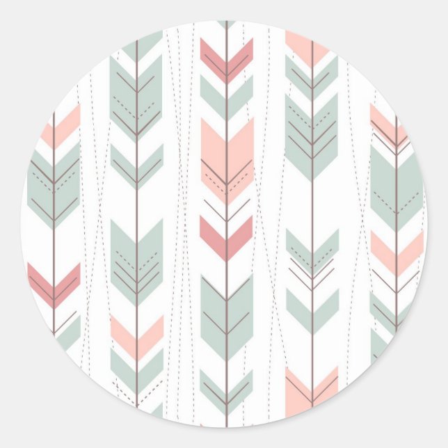 Geometrisches Muster im Retrostil Runder Aufkleber (Vorderseite)