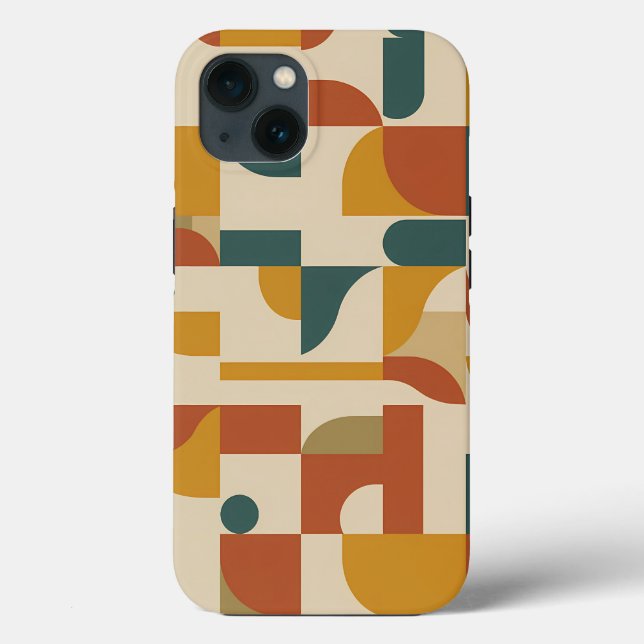 Geometrisches Muster im Stil der Mitte des 20. Jah Case-Mate iPhone Hülle (Rückseite)