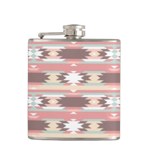 Geometrisches Muster in aztekischer Art 2 Flachmann