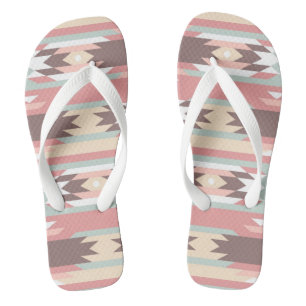 Geometrisches Muster in aztekischer Art 2 Flip Flops
