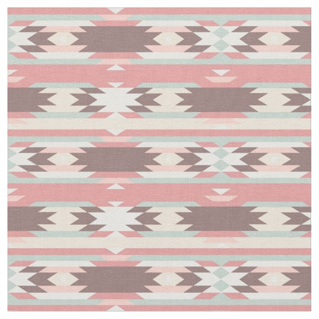 Geometrisches Muster in aztekischer Art 2 Stoff (Nahaufnahme)