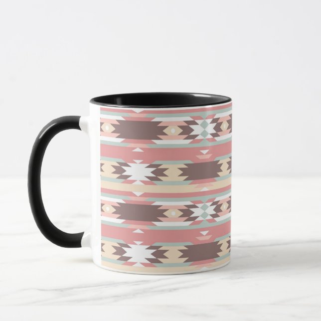 Geometrisches Muster in aztekischer Art 2 Tasse (Links)