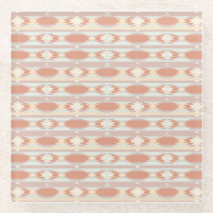 Geometrisches Muster in aztekischer Art 3 Glasuntersetzer