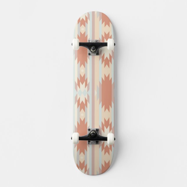 Geometrisches Muster in aztekischer Art 3 Skateboard (Vorderseite)