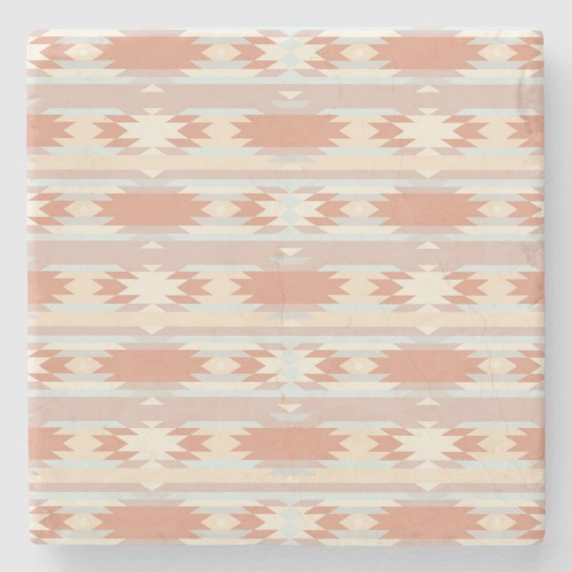 Geometrisches Muster in aztekischer Art 3 Steinuntersetzer (Vorderseite)