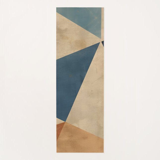 Geometrisches Muster in Blau-, Beige- und Rosttöne Yogamatte (Vorderseite)