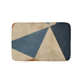 Geometrisches Muster in Blau-, Terrakotta- und Ros Badematte