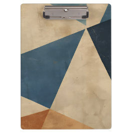 Geometrisches Muster in Blau-, Terrakotta- und Ros Klemmbrett