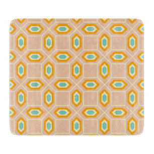 Geometrisches Muster in blau und orange Diamantfor Schneidebrett
