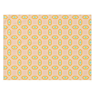 Geometrisches Muster in blau und orange diamantfor Tischdecke
