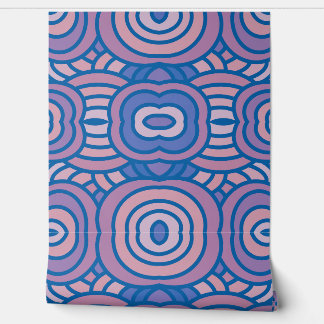 Geometrisches Muster in Blau und Rosa Tapete