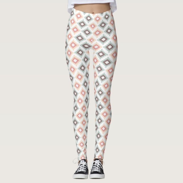 Geometrisches Muster in der aztekischen Art Leggings (Vorderseite)