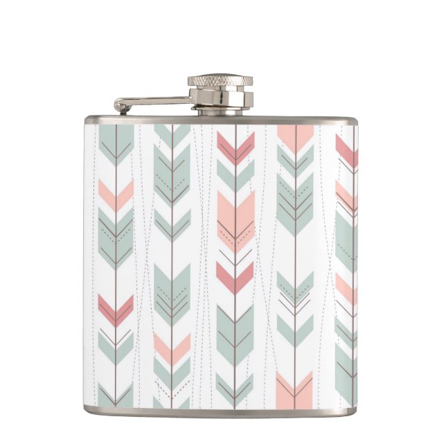 Geometrisches Muster in der Retro Art Flachmann (Vorderseite)