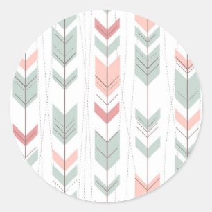 Geometrisches Muster in der Retro Art Runder Aufkleber