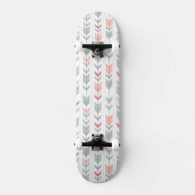 Geometrisches Muster in der Retro Art Skateboard (Vorderseite)