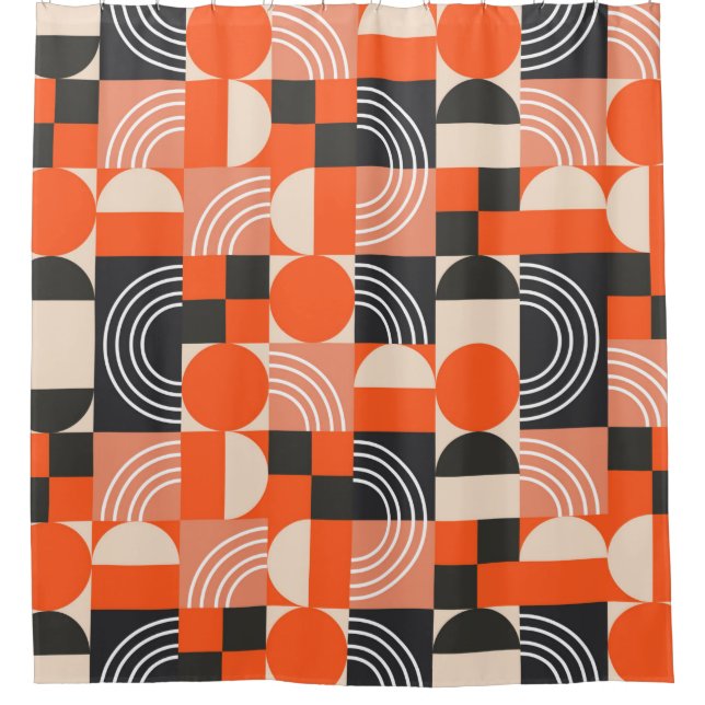 Geometrisches Muster in hellen Farbblöcken.  Duschvorhang (Vorderseite)