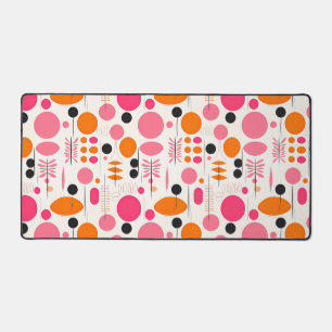 Geometrisches Muster in Rosa und Orange Mitte Schreibtischunterlage